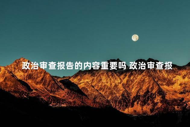 政治审查报告的内容重要吗 政治审查报告政治历史和现实表现